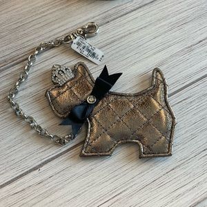 My Flat in London Silver and Chrystal Scottie Dog Quilted Magnet Accessory NWT